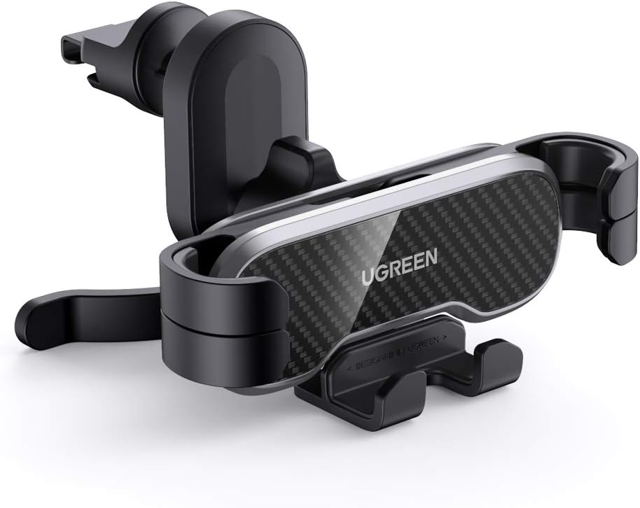 UGREEN Car Mount for Smartphones (A70, S10, Huawei P30, P30, Huawei P50, iPhone, S21) with Tripod or Vent Mount - Black