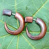 Tribal Organic Wooden Earrings Sono Wood Plugs Sold As Pair W 12