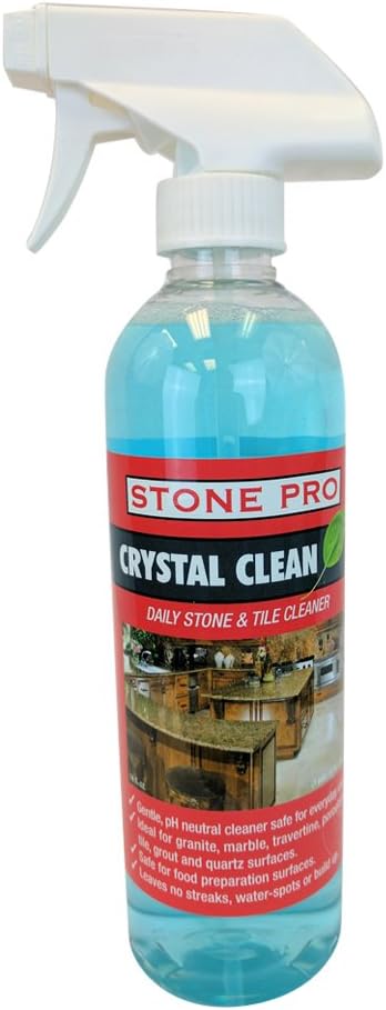 Stone Pro Crystal Clean - Daily Stone and Tile Cleaner - Ready To Use (RTU)- 16 oz. Spray