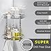 BESy Shower Corner Caddy Bathroom Shelf Floating , No Drilling with Glue or Wall Mounted with Screws,Heavy Duty and SUS304 Stainless Steel 2 tiers Storage Shelves Triangle Basket with Hooks,Chrome