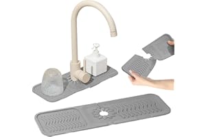 WEGODAL 2024 New Faucet Mat for Kitchen Sink, Kitchen Sink Silicone Draining Mat Fast Drying Stone Sink Tray, Sink Protectors Sink Faucet Mat Guard for Kitchen Bathroom Sink (C, One Size)