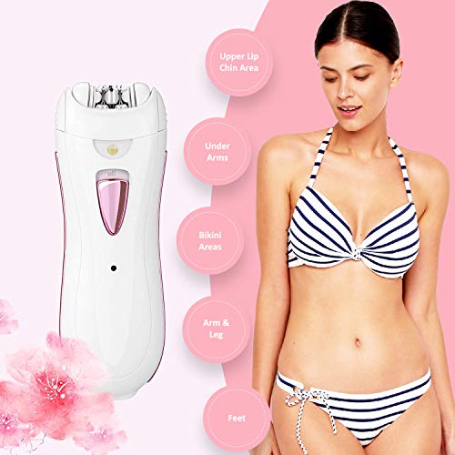 Electric Hair Removal Epilator for Women - Rechargeable Cordless Lady Depilatory Machine for Removing Shaving Hair From Legs Underarms Armpit Bikini Facial Chin Lips - Teens Girls Hair Remover Tweezer