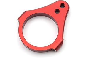 NBVLKH 33mm Diameter Aluminum Universal Steering Damper Fork Frame Mounting Clamp Bracket Foot Fixer for Motorcycle Bike Modification (Red)