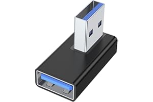 NSHUZ 90 Degree Right Up Down Angled USB3.0 Male to Female Extension Adapter for Laptop PC USB Chargers Extension Converter