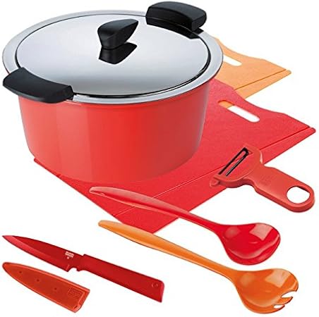 Kuhn Rikon Kitchen Starterset Hotpan 3l 22cm In Red Orange Stainless Steel 30 X 30 X 13 Cm Amazon Co Uk Kitchen Home