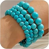 OAOSIOH 4Pcs Vintage Beaded Turquoise Bracelet Stacking for Women, Statement Retro Beads Bracelets Stackable Unique Boho Party Prom Western Jewelry Gifts