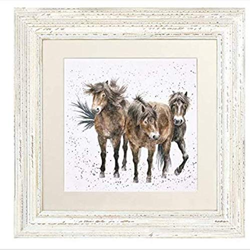 Wrendale Design"The Three Amigo's" Horse Framed Picture in Various Frame Colours (Distressed White) — image 1