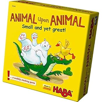 HABA Animal Upon Animal: Small and Yet Great! Pocket Sized Wooden Stacking Game (Made in Germany)