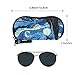 MoKo Eyeglass Soft Case, Neoprene Sunglasses Pouch with Clip - Starry Night