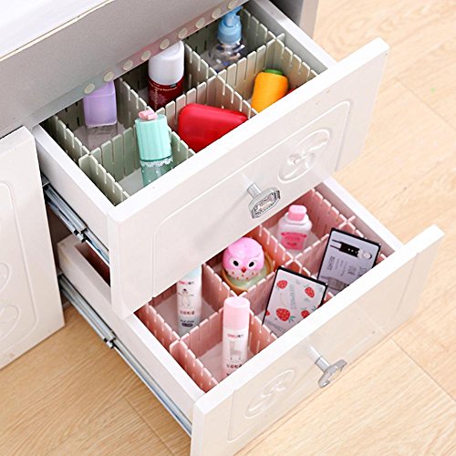 WXLAA 4PCS Pack Drawer Divider Colorful Home Grid Storage DIY Household Organizer White