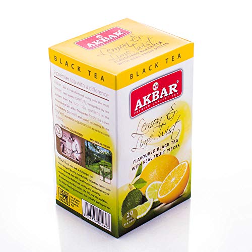 Akbar Flavoured Teas With Real Fruit Pieces 20 Foil Tea Bags (Lemon & Lime Twist) Pricepulse