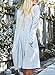 ZESICA Women's Long Sleeve Floral Print Pleated Casual Swing Tunic T-shirt Dresses, X-Large, Light Grey