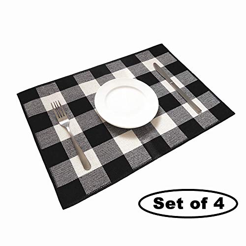1 Levinis+Placemats+Checkered+Washable+Farmhouse