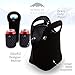 Nordic By Nature Big Insulated Extra Large Neoprene Lunch Box Tote Bag Set: Tote + Bottle Sleeve +2 Can Insulators | 13,5” | Reusable | Washable | Great for Lunchbox & Snacks | Black Metal Design
