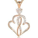 Mother's Day Gifts - 'Sisters Are Flowers from the Same Garden' Heart Pendant Necklace - Rose Gold Fashion Jewelry for Women and Girls - Birthday Anniversary Present for Her, Best Friends, Sis, Mom