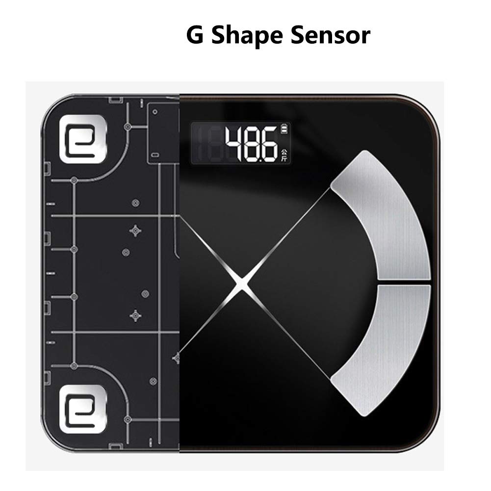 Bathroom Scale, Highly Accurate Digital Body Weight Scale with Step-On Technology, Easy-to-Read Large Backlit Display BMI Scale with Smartphone App for iOS and Android(Black)