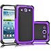 Galaxy S3 Case, Tekcoo(TM) [Tmajor Series] [Purple/Black] Shock Absorbing Hybrid Rubber Plastic Impact Defender Rugged Slim Hard Case Cover Shell for Samsung Galaxy S3 S III I9300 GS3 All Carriers