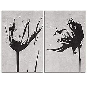 signwin 2 Panel Canvas Wall Art Black and...