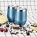 Fungun 4 Pack Stemless Wine Tumbler, 12 Oz Stainless Steel Wine Glass with Straws, Unbreakable Double Wall Cup Insulated Tumbler with Lids for Wine, Coffee, Drinks, Cocktails, Champagne(Blue Gold))