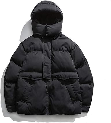 Timage Winter Hooded Cotton Coat Solid Color Bread Clothes Side Seam Pockets Loose Cotton Men M Jackets For Men Down Jacket Men Winter Coats For Men Puffer Jacket Men Ski Jacket Men
