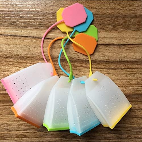 Skycandle Silicone Water Infusers Loose Herbal Tea Leaf Filter Strainer Pack of 5 (Multicolor)