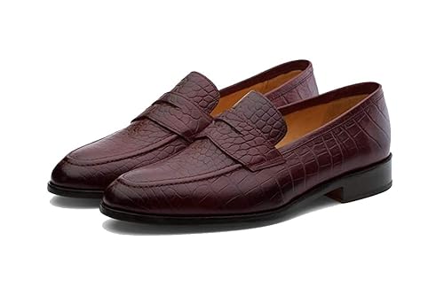 burgundy crocodile shoes