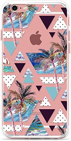 iPhone 6S Plus Case, iPhone 6 Plus Phone Cover,ROOEL [Modern Summer Polka Artrtwork Pattern] Slim Soft Protective TPU Bumper Frame Hard Clear Transparent Acrylic PC Plastic Back