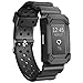 JIELIELE Charge2 Bands Protective Silicone Frame Case Band Strap Charge 2 Replacement Wristband Men Accessory Compatible Fitbit Charge 2 HR (Black)...