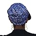 Satin Life Elastic Band Patterned Women's Soft Slouchy Satin Lined Hat Beanie Cap (Paisley-Blue)