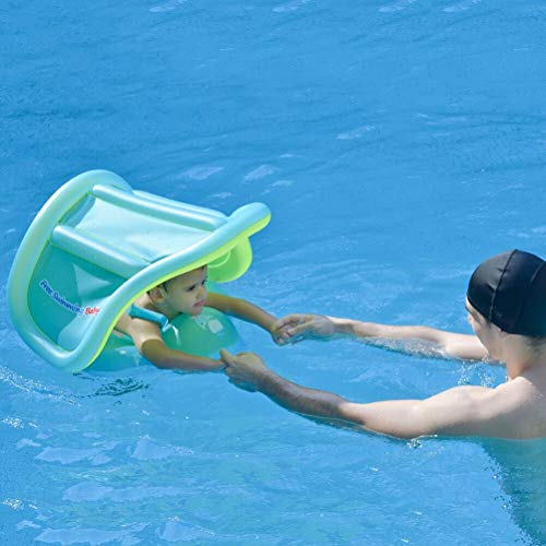 Free Swimming Baby Pool Float Activity Center with Removable Canopy for Kids Aged 6-36 Months Fun on The Water (L, Green)