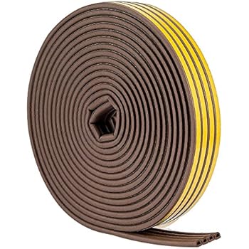 52Feet/16m Weather Stripping for Doors - Weatherstrip 3m Seal by Savina, Soundproofing Seal Strip, Door/Window Anti-Collision, 4 Seal (D Type - Brown)