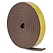 SavinaFoam Weather Stripping Anti-Collision for Doors and Windows 52 Ft Long Self Adhesive 4 Seals - Soundproofing Door Seal, Air Conditioner Seal - D Type – Brown