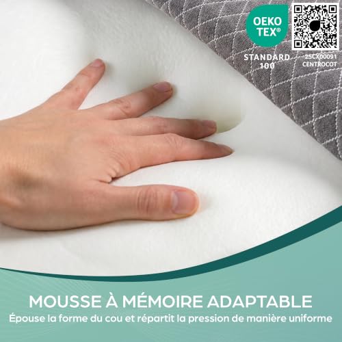 Ergonomic Memory Foam Cervical Pillow | Neck & Neck Support Pillow for Painful Cervical | Anti-Snoring Butterfly Pillow | Anti-Dust Mite Hypoallergenic | Washable Cover