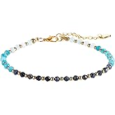 PATIKIL Crystal Bracelets for Women, Gradient Faceted Beaded Bracelet Adjustable Chalcedony Crystal Jewelry Charm Chain for Birthday Gift