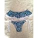 Tempt Me BlueTwo Piece Off The Shoulder Bikini Sets Ruffle Sexy Top with Low Waisted Bottom Bathing Suits for Women L