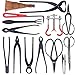 Yescom 14 Pcs Bonsai Tool Kit Carbon Steel Shear Cutter Scissor Brush Roll Wire Plant Gardening Nylon Case