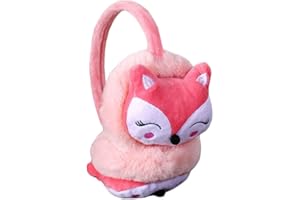 PURFANREE Kids Winter Earmuffs Plush Warm Cute Fox Ear Warmers Earflap Cute Cartoon Earmuff for Boys Girls Baby Toddlers
