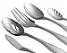 Jaf Gifts 65 Piece Silver Flatware Set - Stainless Steel Cutlery Service For 12 With Soup Spoon, Teaspoon, Dinner Knife, Dinner And Salad Fork Plus Serving Utensils - Hammered Design