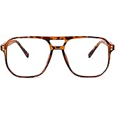 ADE WU Aviator Blue Light Glasses for Woman Tortoise Shell Bluelight Glasses Womens Fashion Oversized Big Large Eye glasses Frames