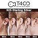 T400 925 Sterling Silver Hoop Earrings Medium Thin Lightweight Round Hoops for Women 45mm