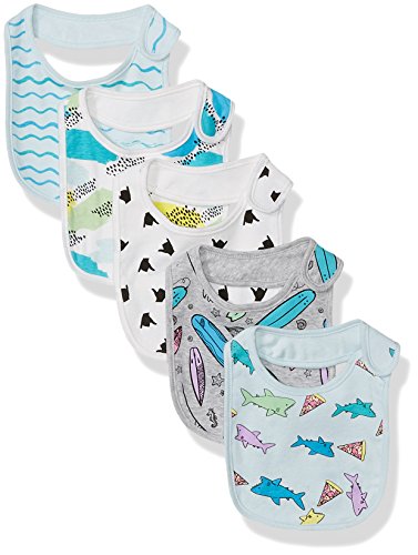 Rosie Pope Boys Baby 5 Pack Bibs Sharks Surf Boards Multi One Size Reviews