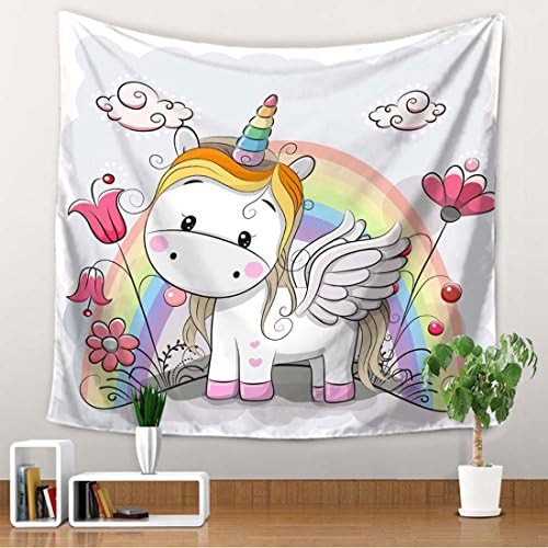 Unicorn Tapestry Wall Hanging Art Home Decor Birthday Party Hippie Throw Bedspread Beach Cover