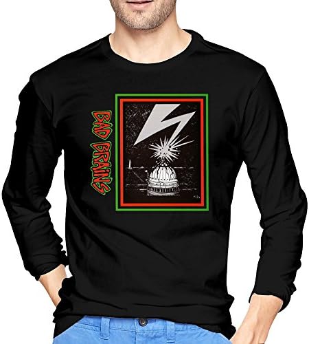 Fashion,Adjustable,Men's BADBRAINS Dr Know Hardcore Punk Band Mind Power Round Neck Long Sleeve T Shirts Long Sleeve