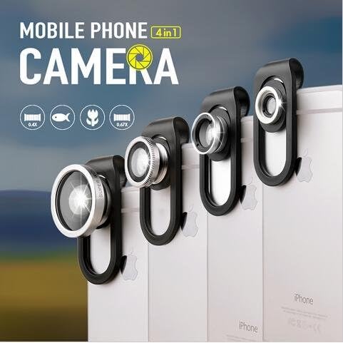 AS Direct Ltd ™ Universal 4 In 1 Clip Smartphone Camera Lens