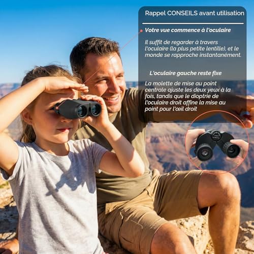 Hontry Binoculars for Adults and Children, Compact Binoculars 10x25 for Bird Watching, Theater and Concerts, Hunting and Sports Games