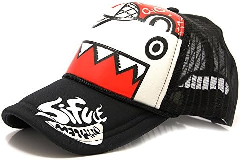 Shark Big Mouth Anime Mesh Trucker Baseball Cap Hat White