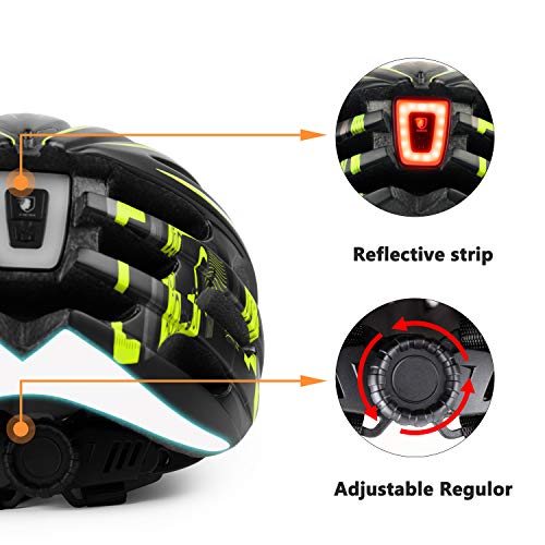 image for Shinmax Bike Helmet, Bicycle Helmet CPSC/CE Certified with USB Recharg