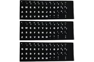3 Pcs English Uk Replacement Non Transparent Black Stickers With White Letters(Glossy),Suitable For Any Standard Keyboard,Lap