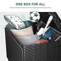 YITAHOME 230 Gallon Wicker Deck Box, XXL
