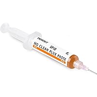 TOWOT No-Clean Soldering Flux Paste for Electronics, 10 ml, Pneumatic Dispenser with Plunger & Dispensing Tip